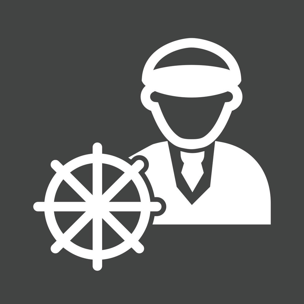 schip gezagvoerder glyph omgekeerd icoon vector