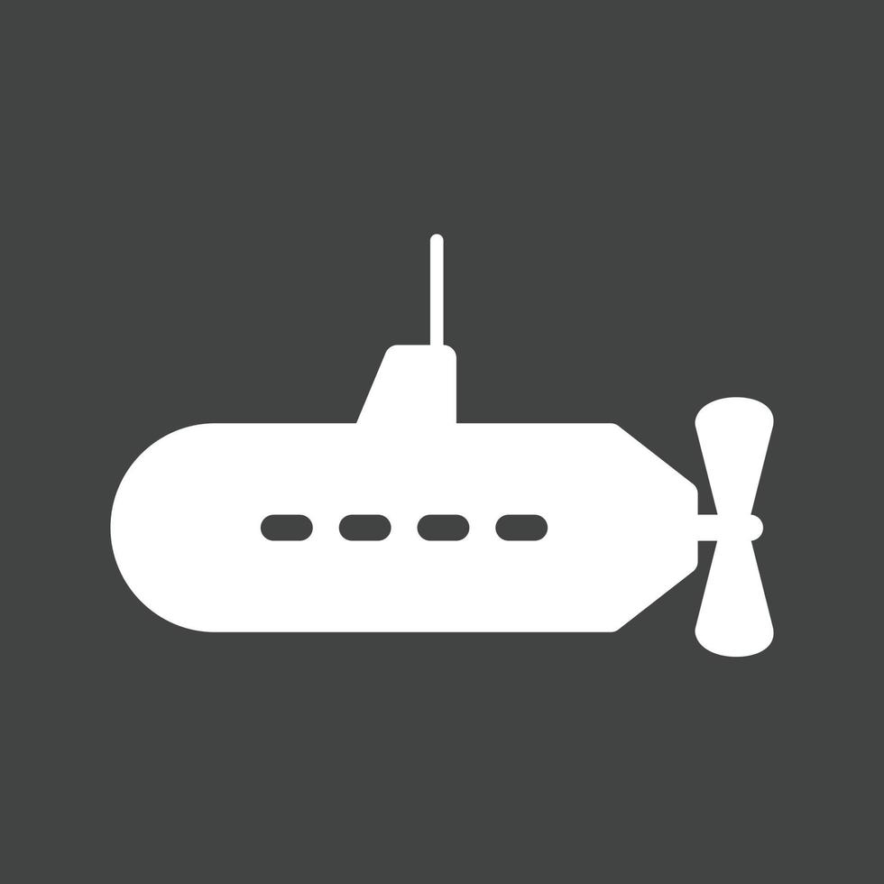 onderzeeër glyph omgekeerd pictogram vector