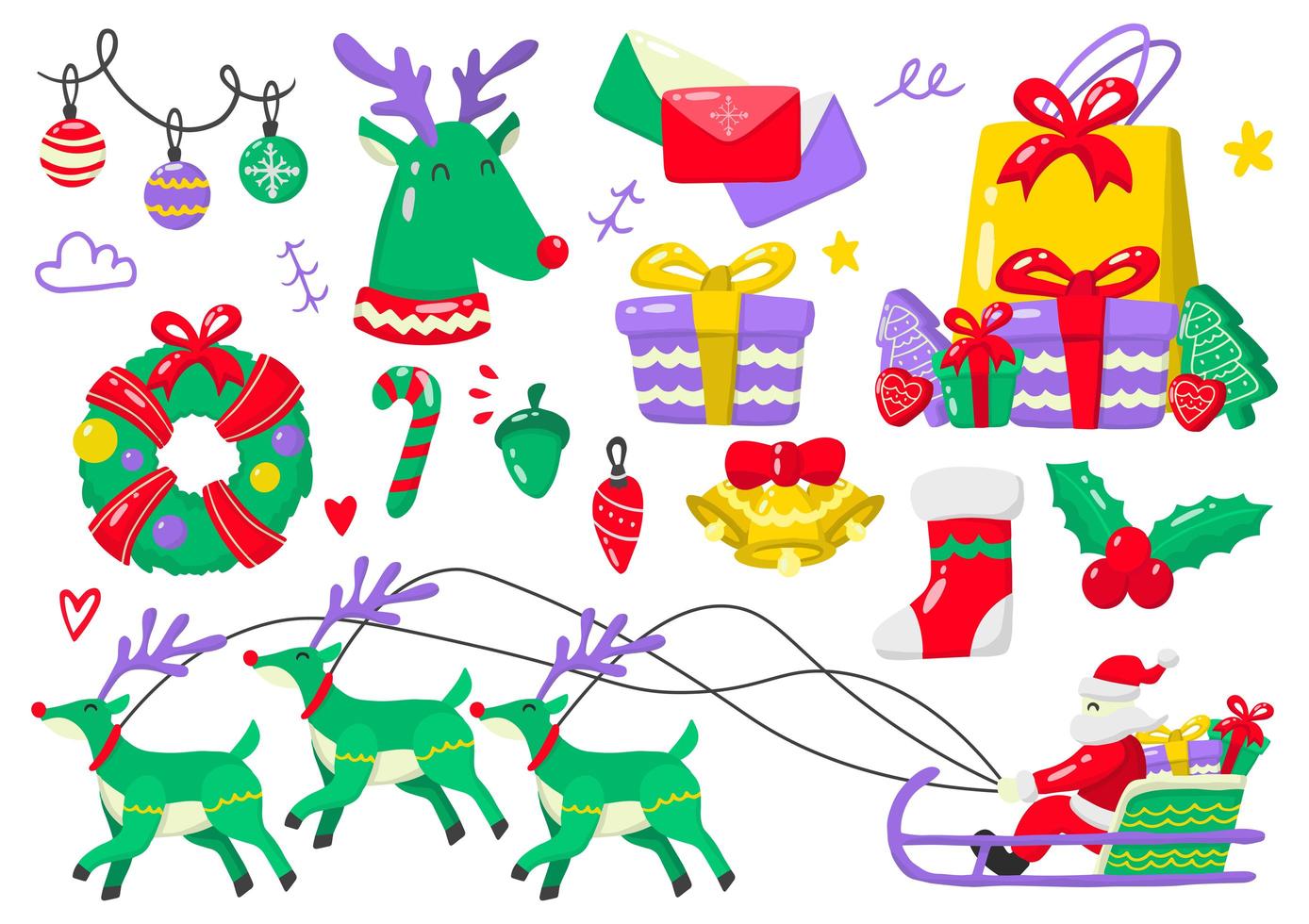 pictogrammen met kerstthema vector