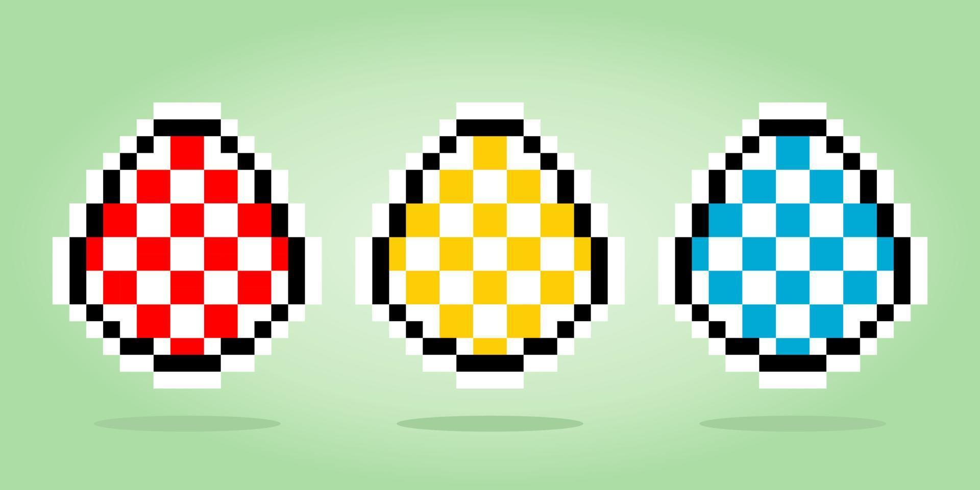 8-bit pixel ei afbeelding. illustratie van pixel art vectoren. eieren voor game-items vector