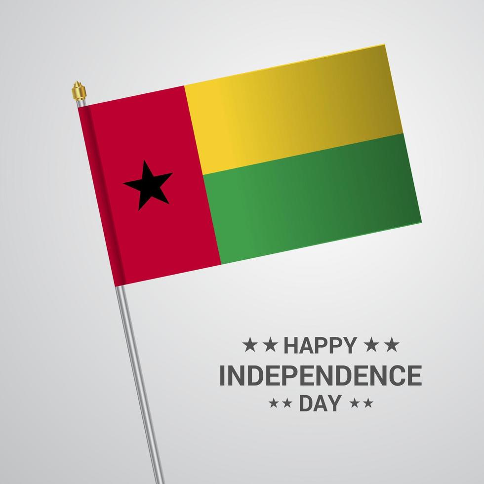Guinea Bissau onafhankelijkheid dag typografisch ontwerp met vlag vector