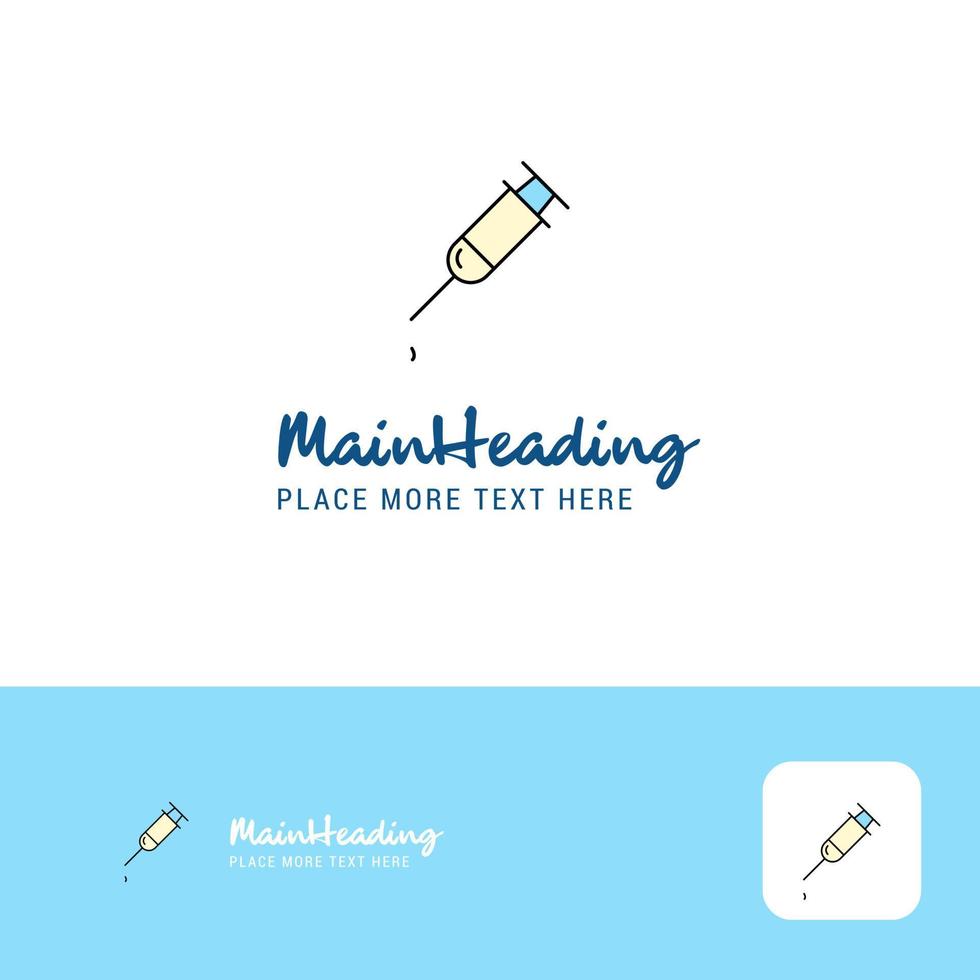 creatief injectiespuit logo ontwerp vlak kleur logo plaats voor slogan vector illustratie