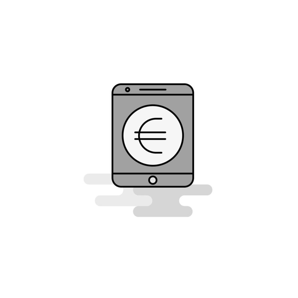 euro web icoon vlak lijn gevulde grijs icoon vector