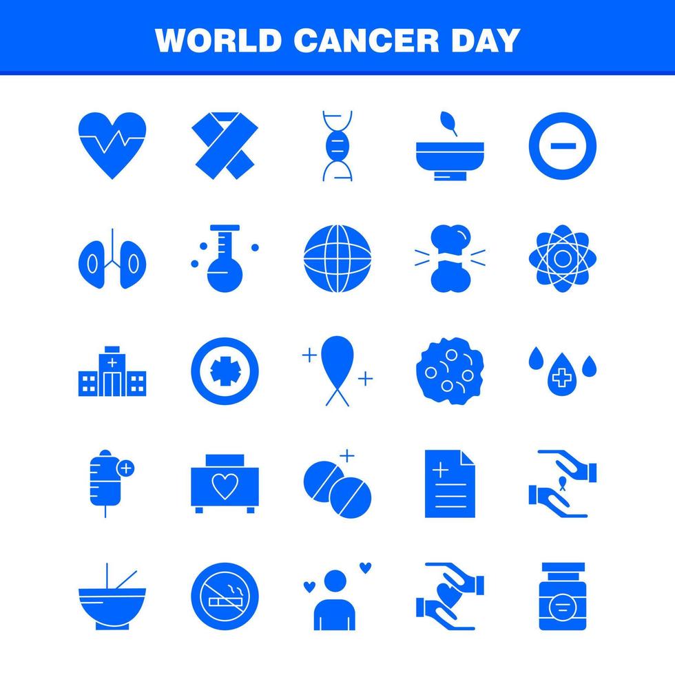 wereld kanker dag solide glyph pictogrammen reeks voor infographics mobiel uxui uitrusting en afdrukken ontwerp omvatten handen lint liefde romantisch verslag doen van liefde romantisch Valentijn icoon reeks vector