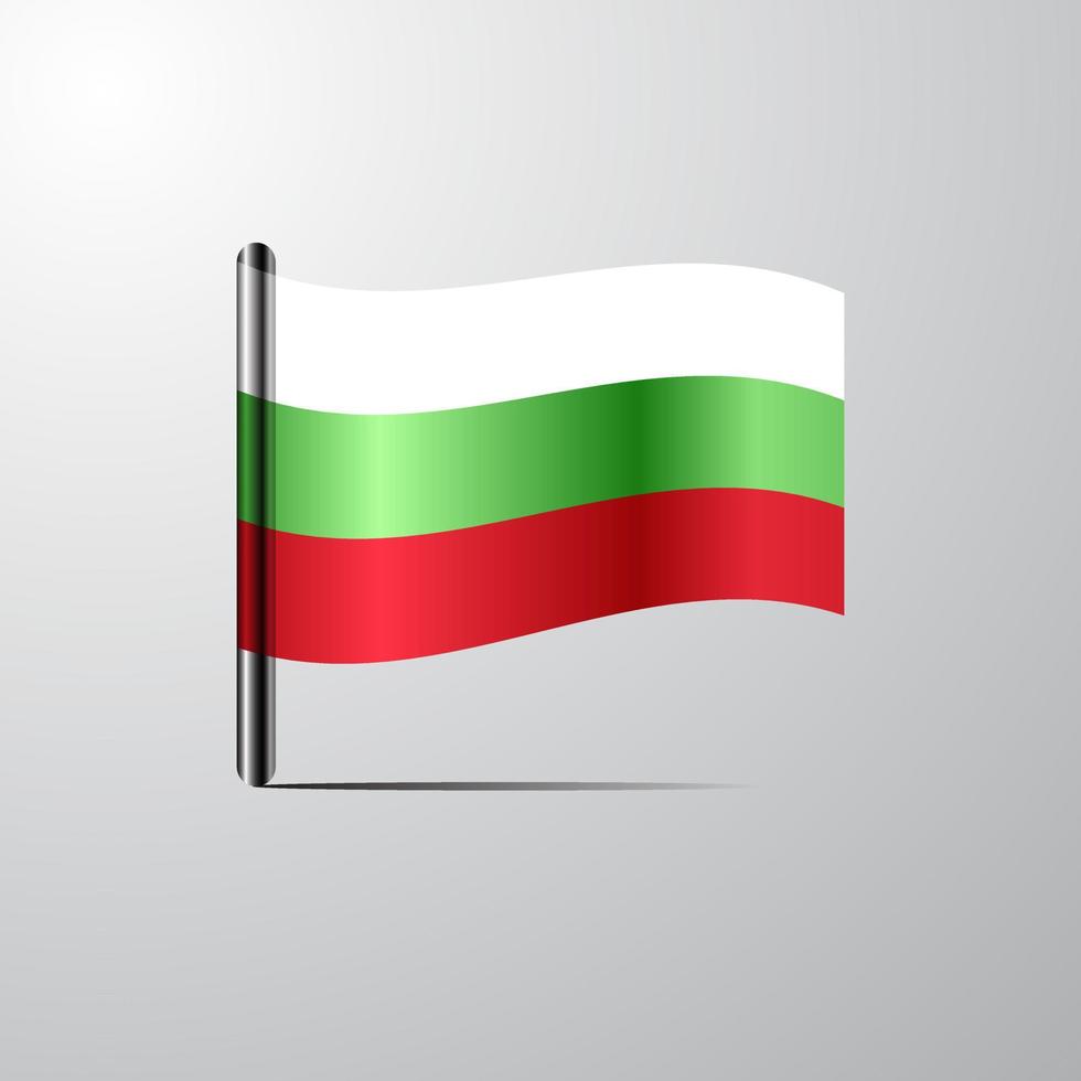 bulgarije golvend glimmend vlag ontwerp vector