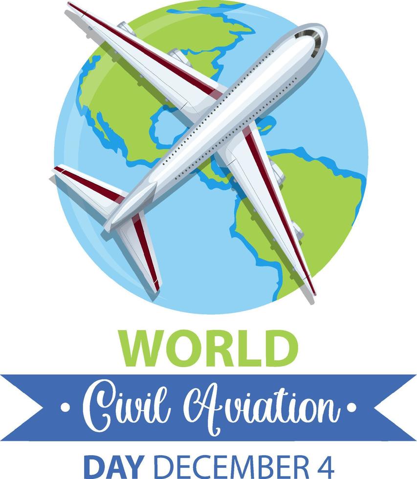 Internationale civiel luchtvaart dag icoon banier vector