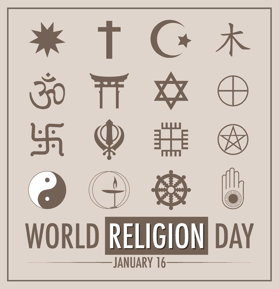 wereld religie dag banier ontwerp vector