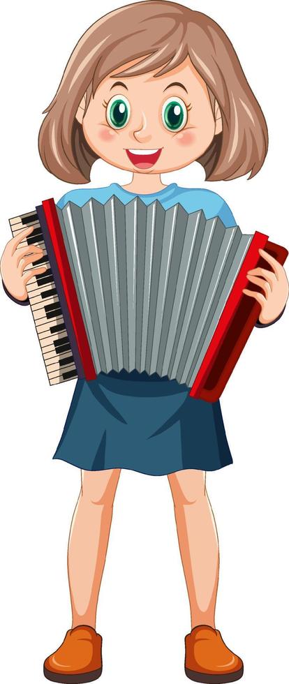 meisje spelen accordeon vector