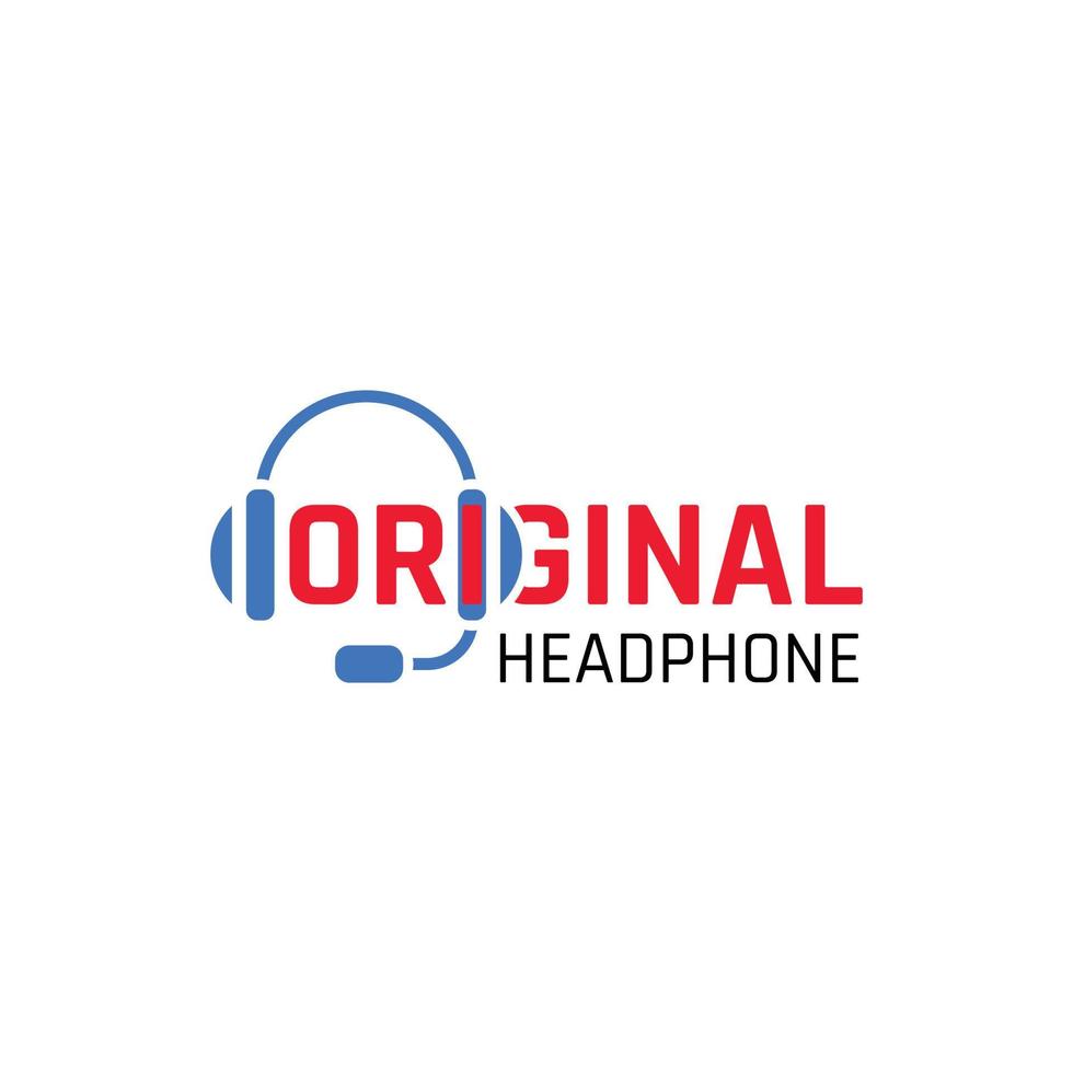 musical koptelefoon logo icoon ontwerp vector sjabloon
