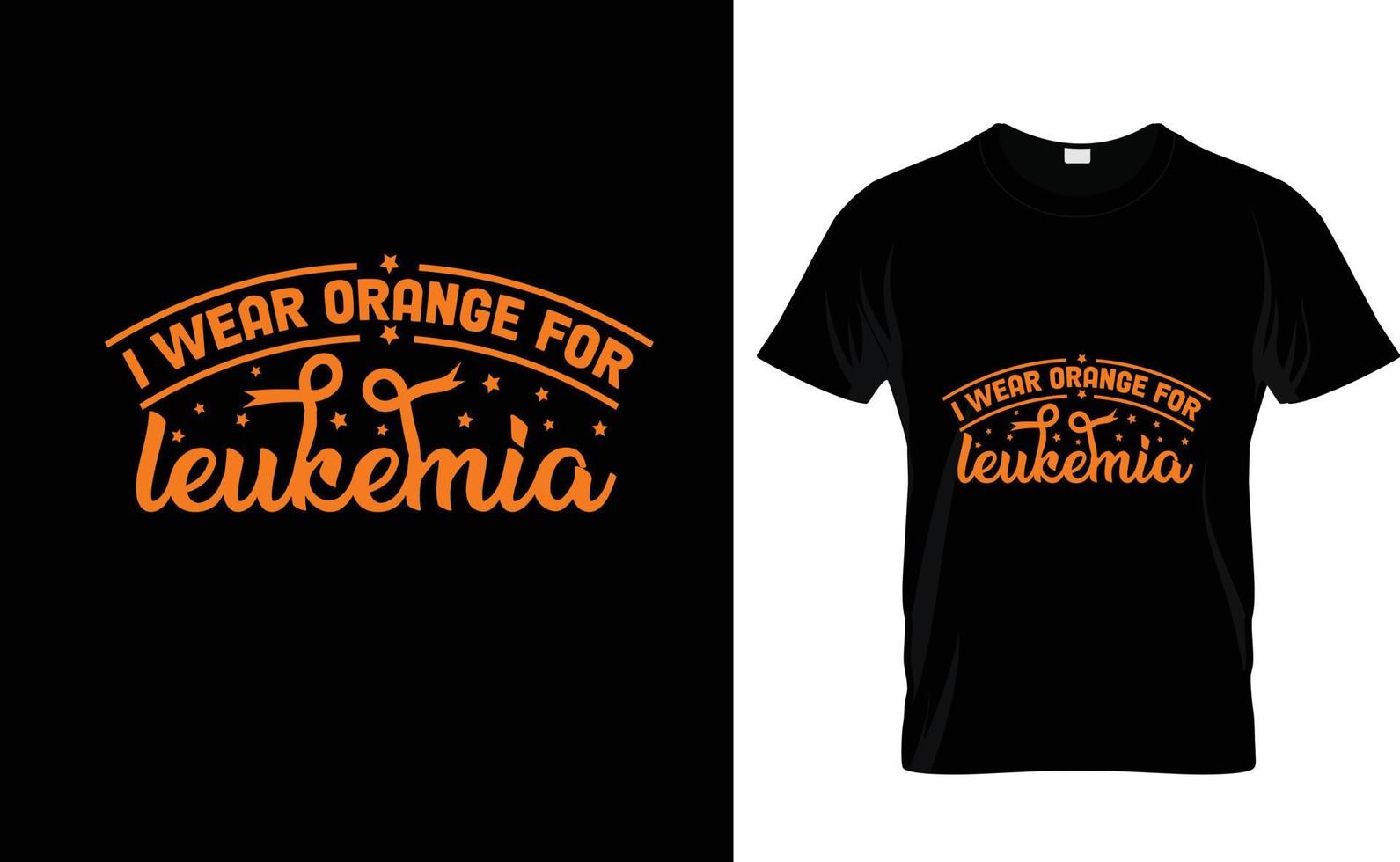 ik slijtage oranje...leukemie t overhemd vector