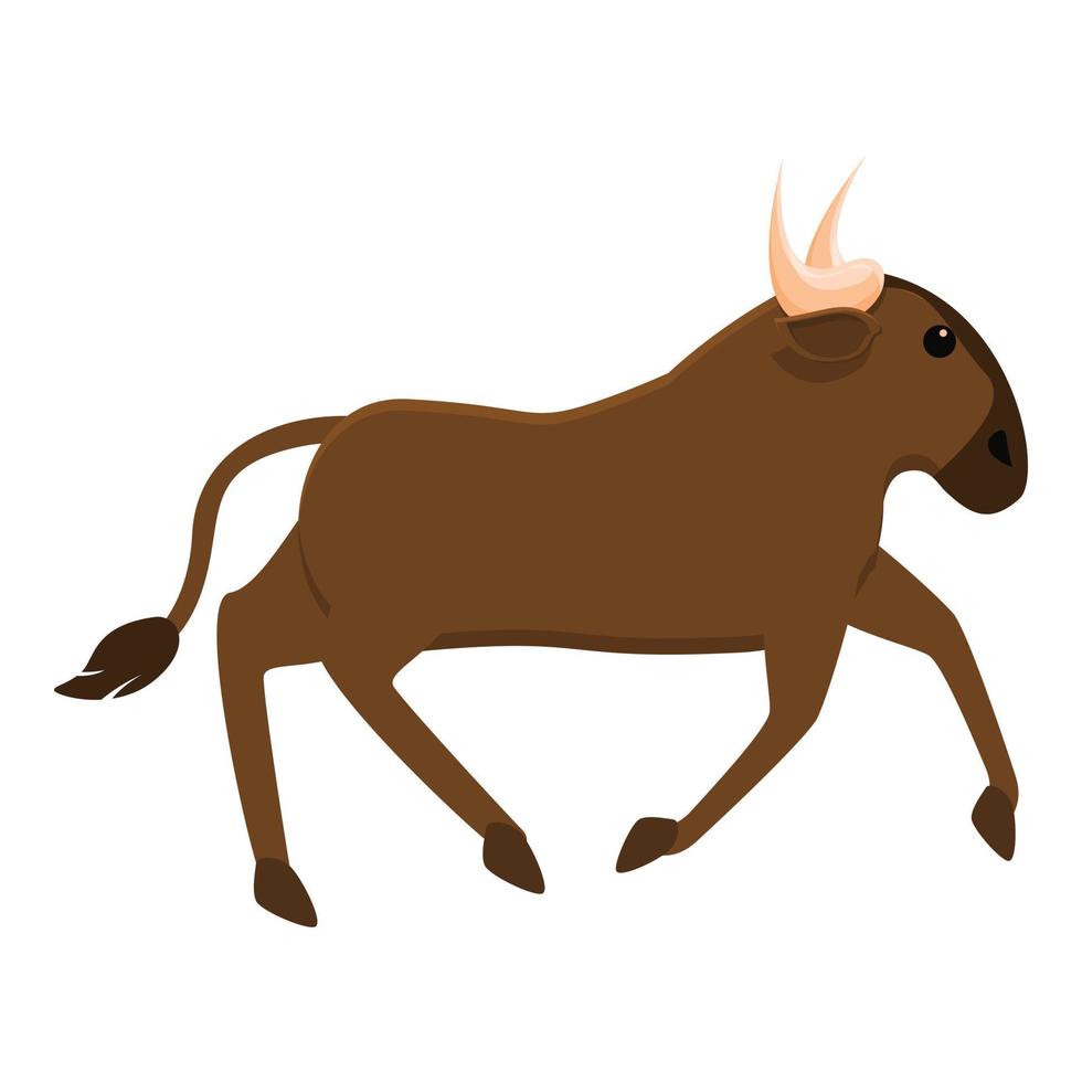 rennen wildebeest icoon, tekenfilm stijl vector