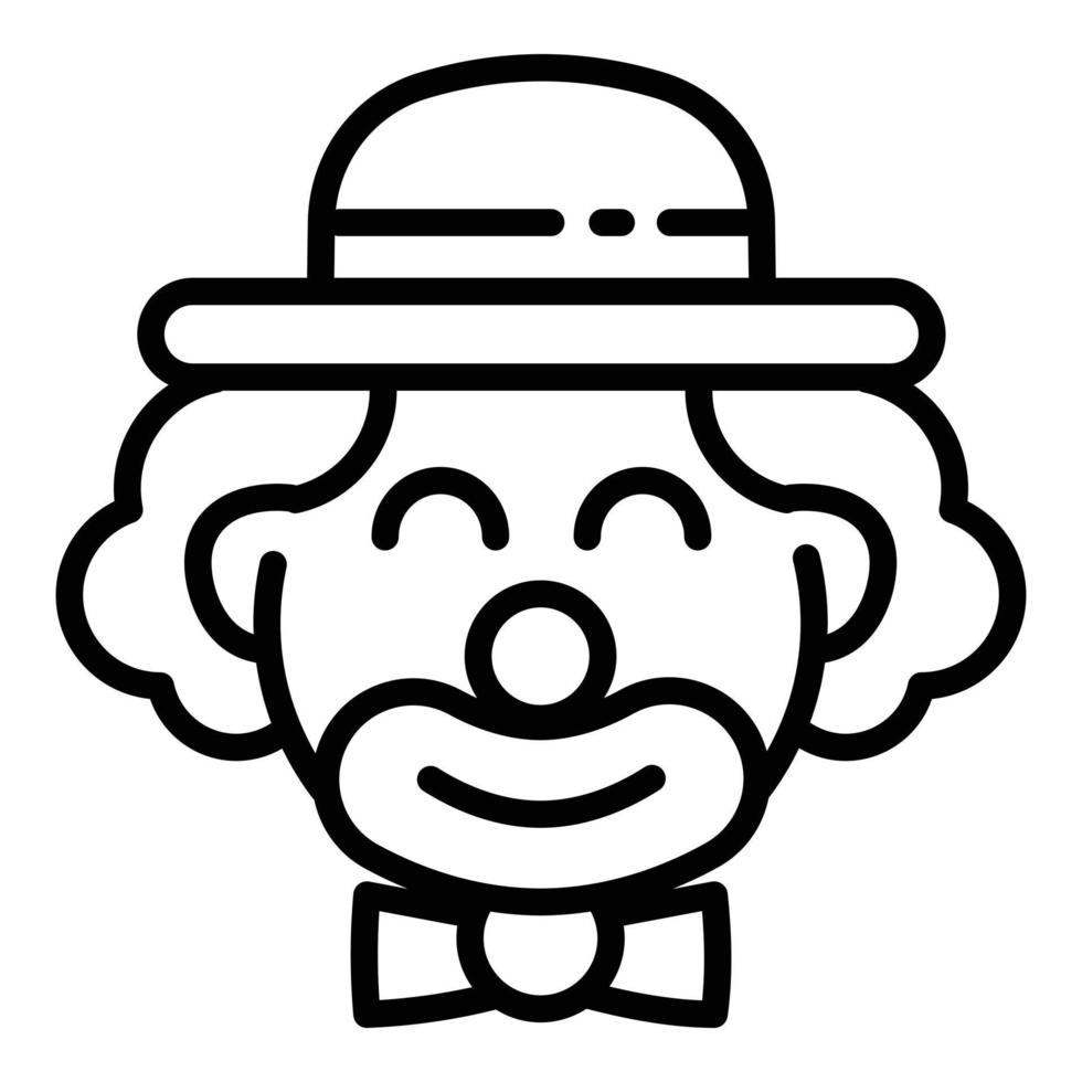 circus clown icoon, schets stijl vector