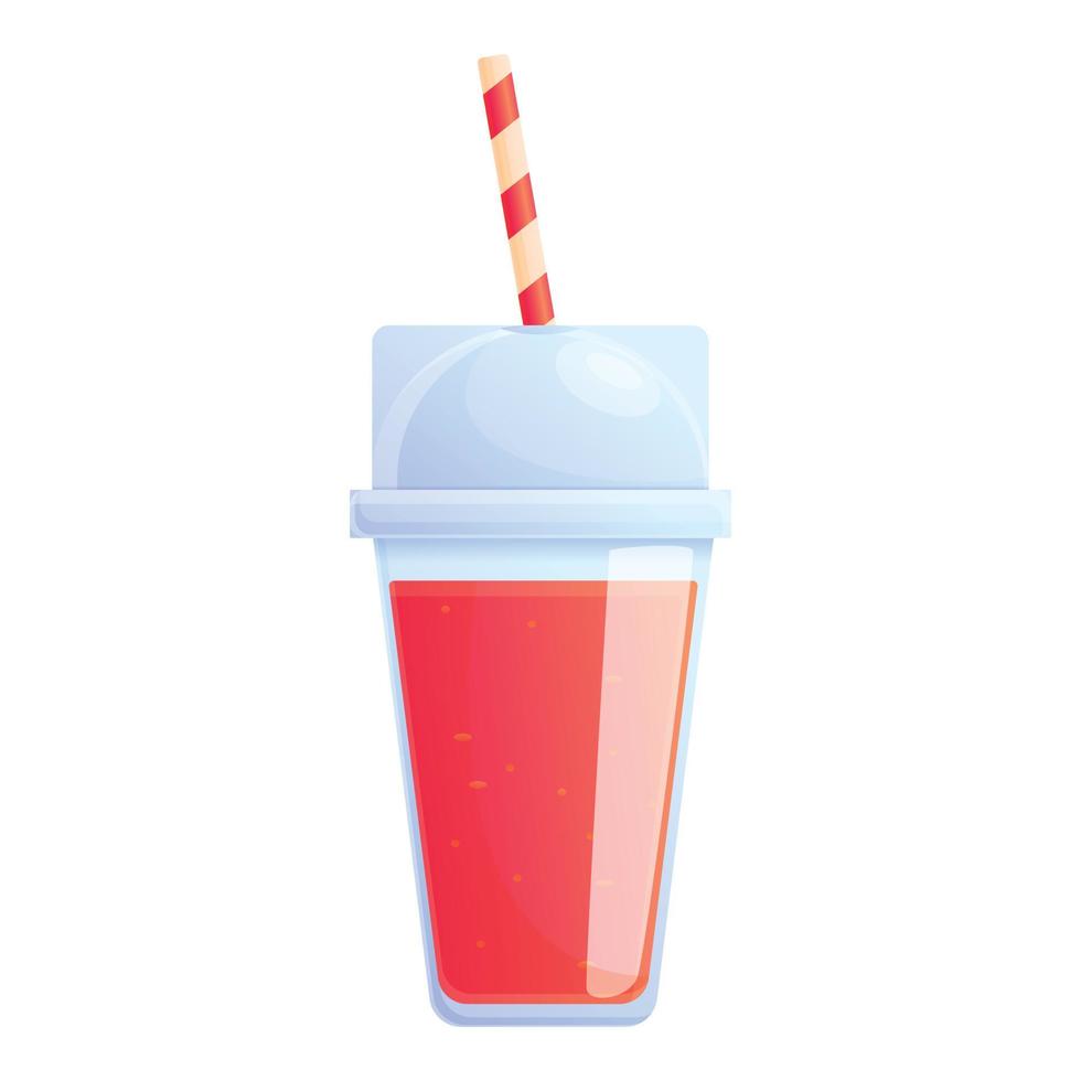 rood smoothie sap icoon, tekenfilm stijl vector