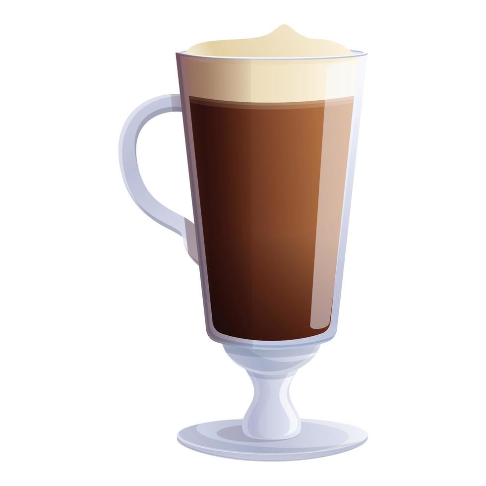 latte glas icoon, tekenfilm stijl vector