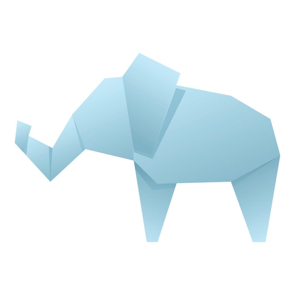 origami olifant icoon tekenfilm vector. papier dier vector