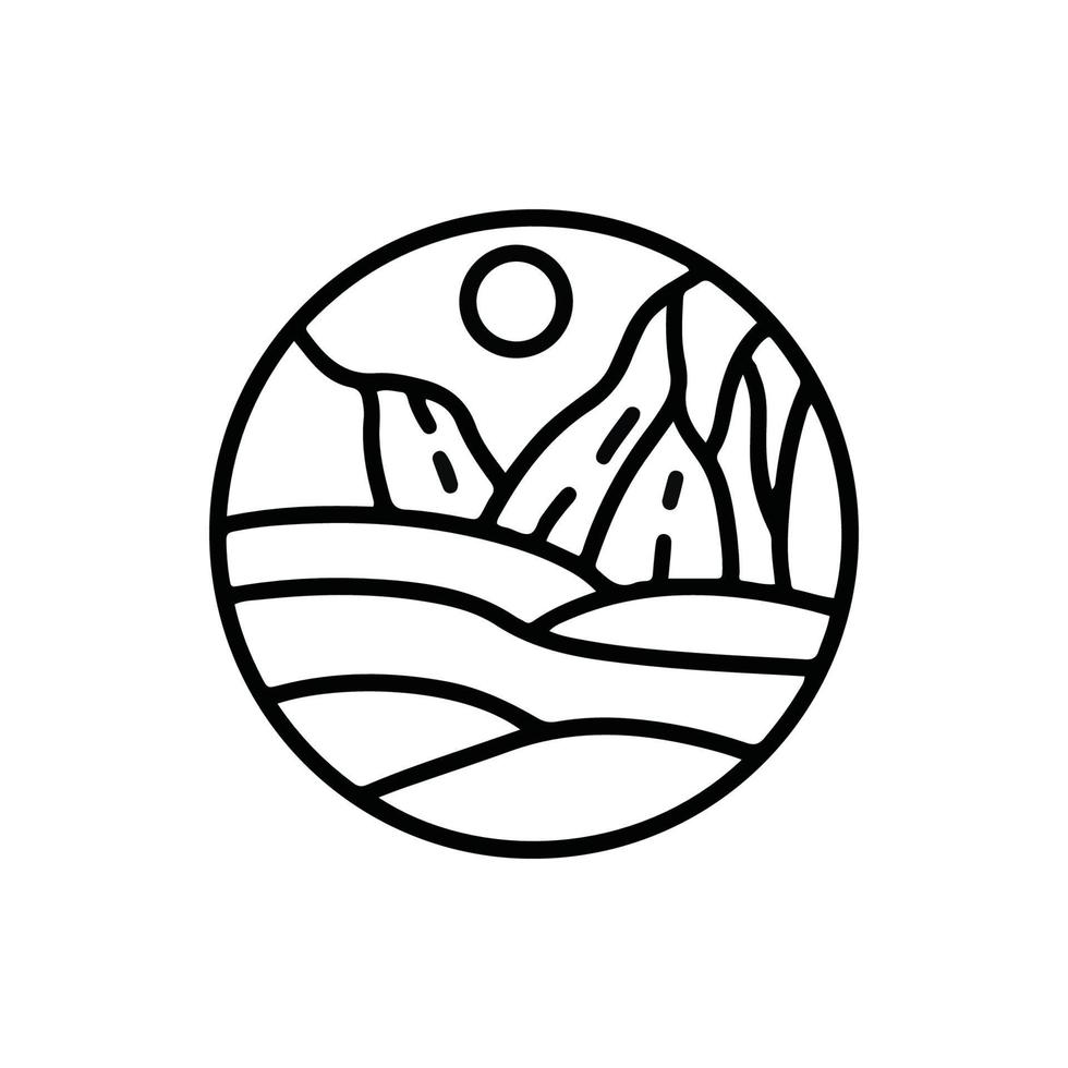 buitenshuis logo ontwerp sjabloon. strand zee icoon vector illustratie