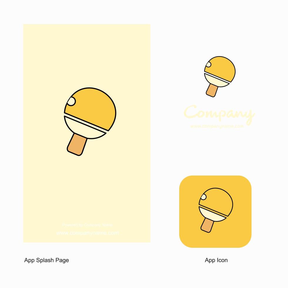 tafel tennis racket bedrijf logo app icoon en plons bladzijde ontwerp creatief bedrijf app ontwerp elementen vector