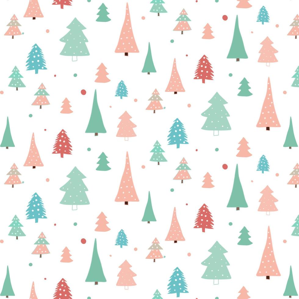 scandi stijl Kerstmis boom patroon achtergrond vector