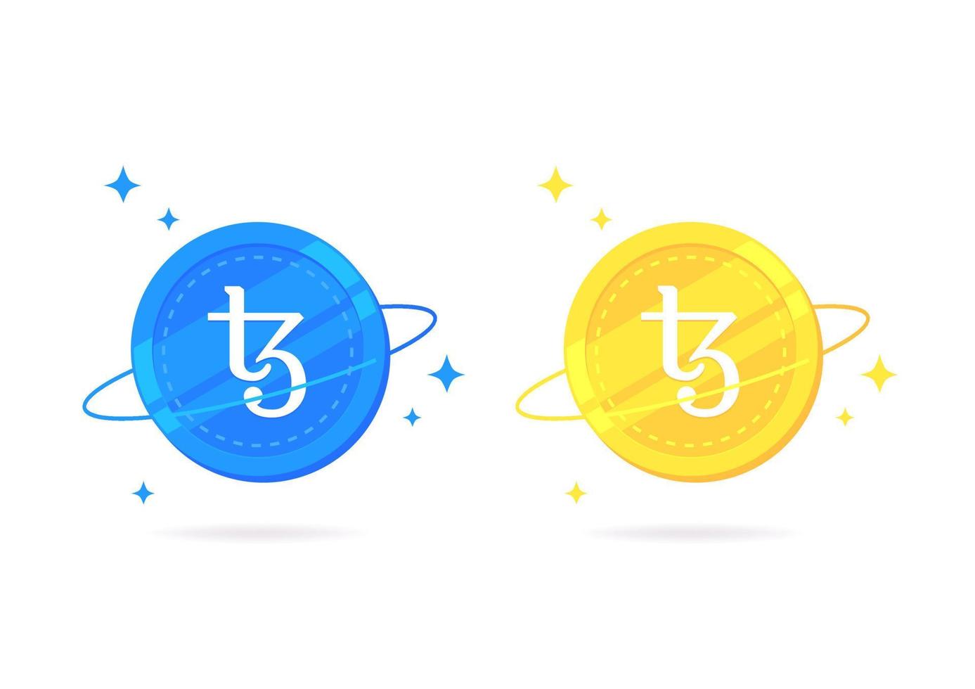 tezos xtz munt vlak icoon geïsoleerd Aan wit achtergrond. vector