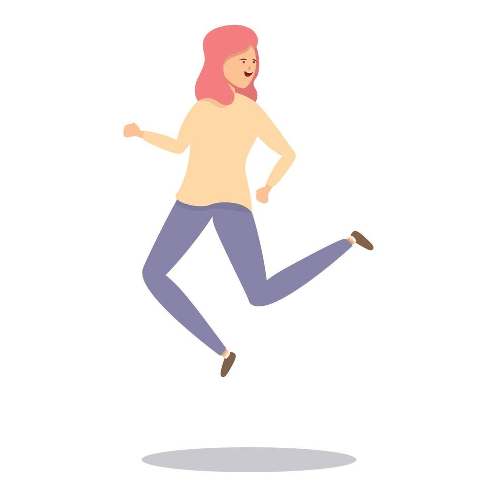 gelukkig meisje springen icoon tekenfilm vector. bedrijf afzet vector