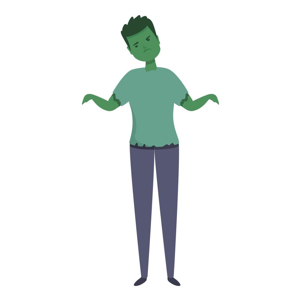 groen zombie kostuum icoon tekenfilm vector. halloween kind vector