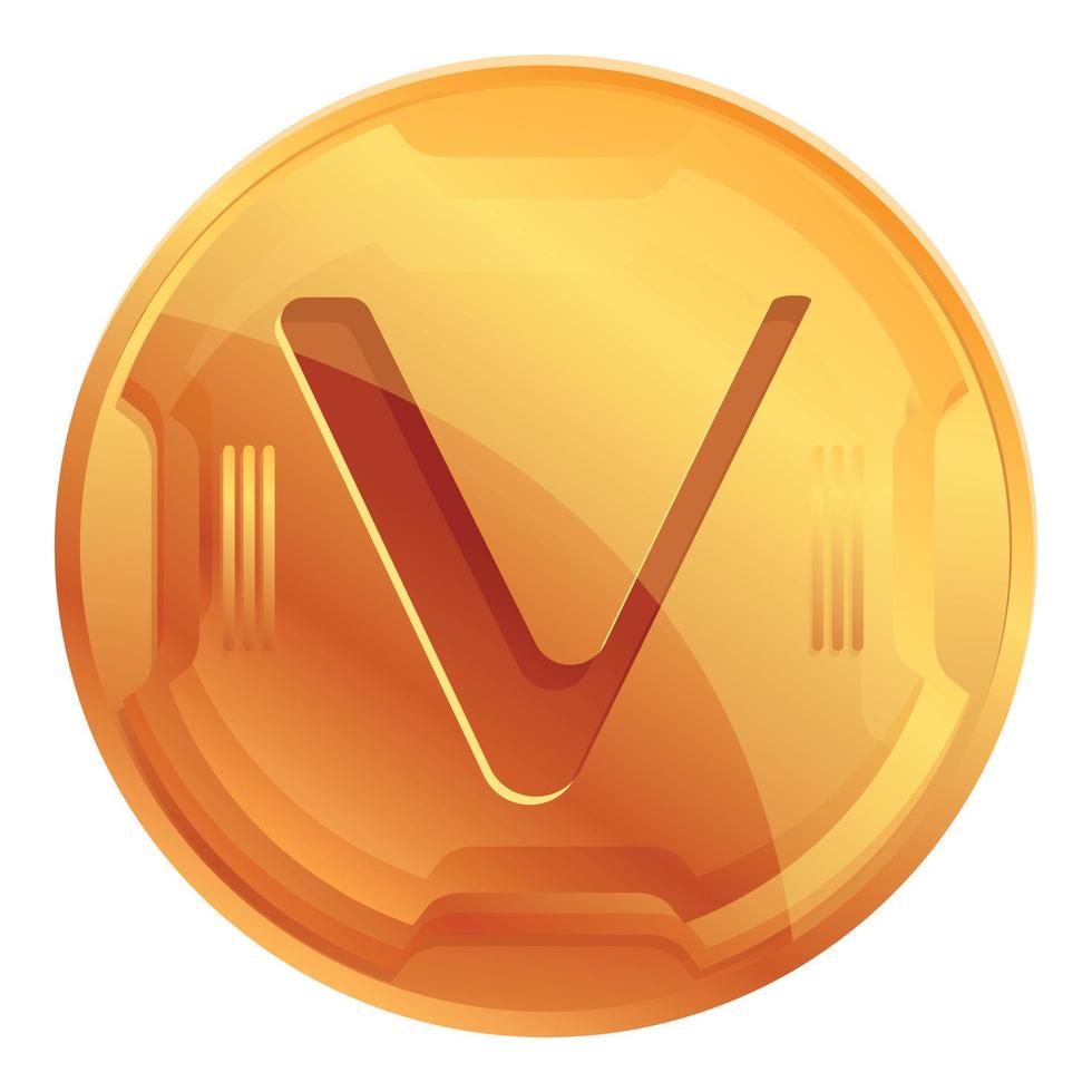 vericoin cryptogeld icoon, tekenfilm stijl vector