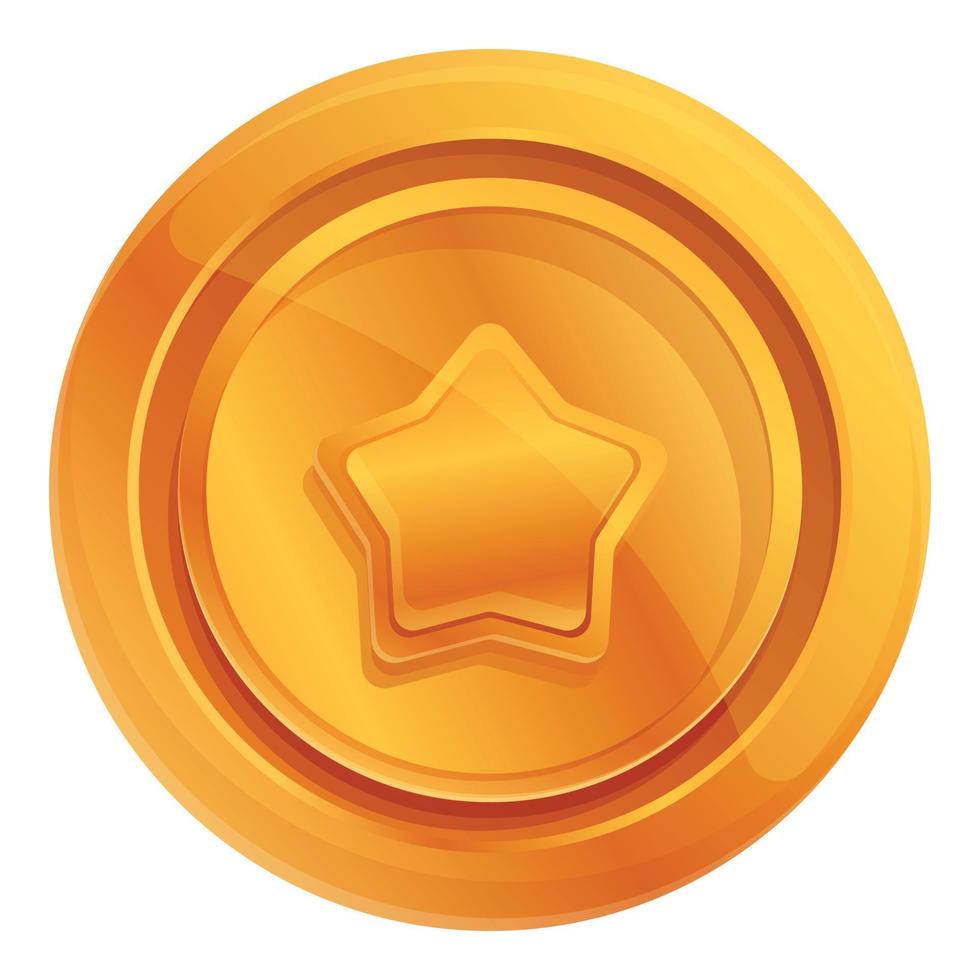 ranking goud munt icoon, tekenfilm stijl vector