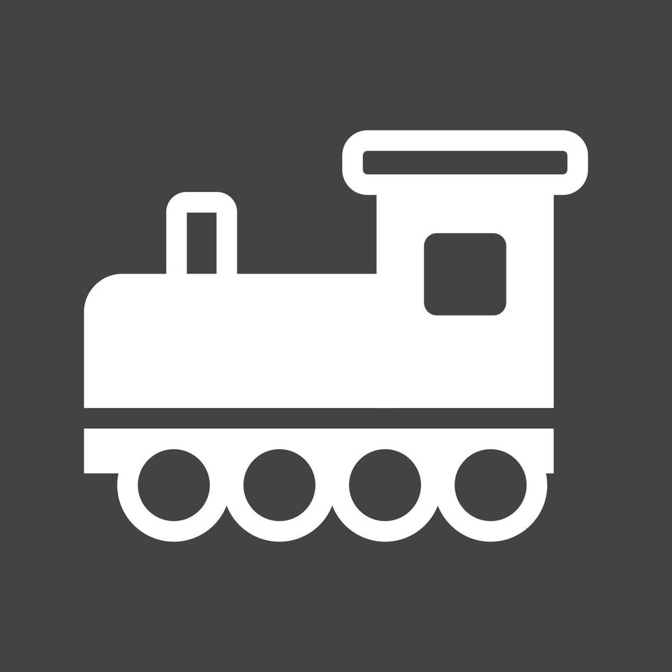 speelgoed- trein ik glyph omgekeerd icoon vector