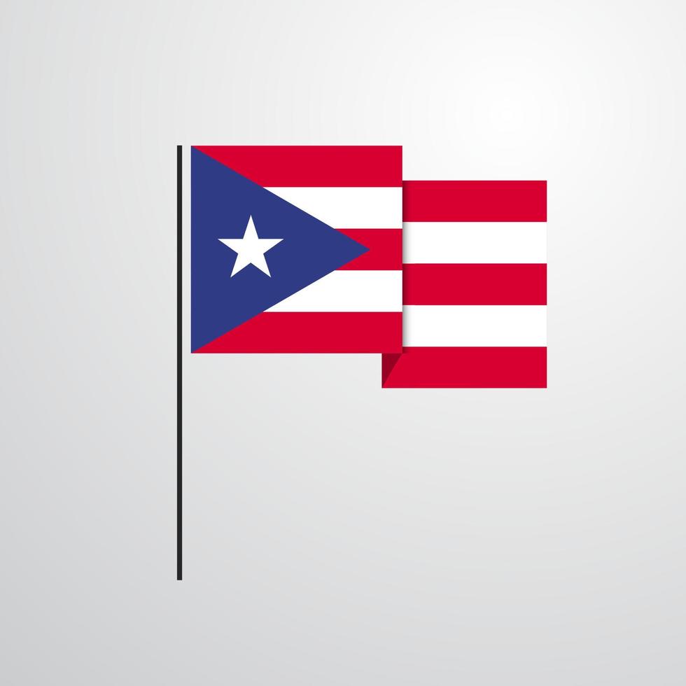 puerto rico golvend vlag ontwerp vector