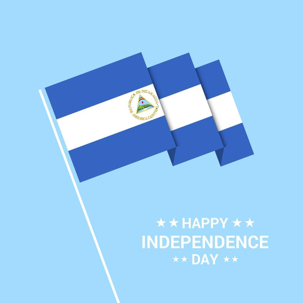 Nicaragua onafhankelijkheid dag typografisch ontwerp met vlag vector