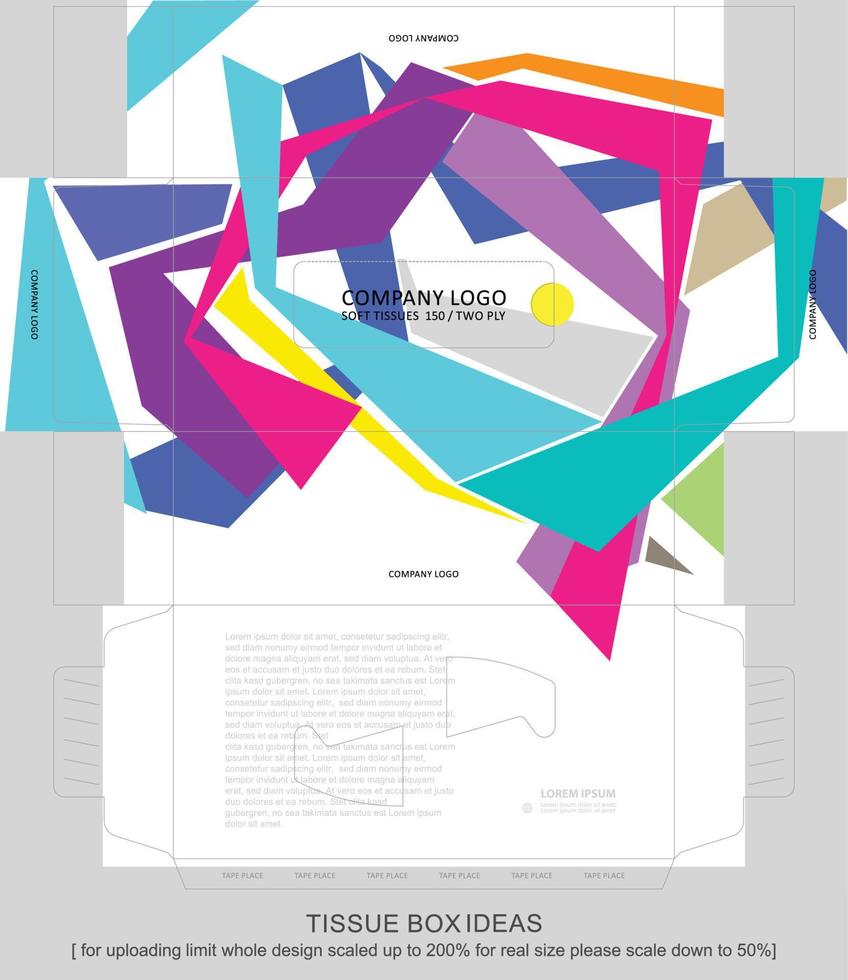 abstract kleurrijk stroken zakdoek doos concept vector