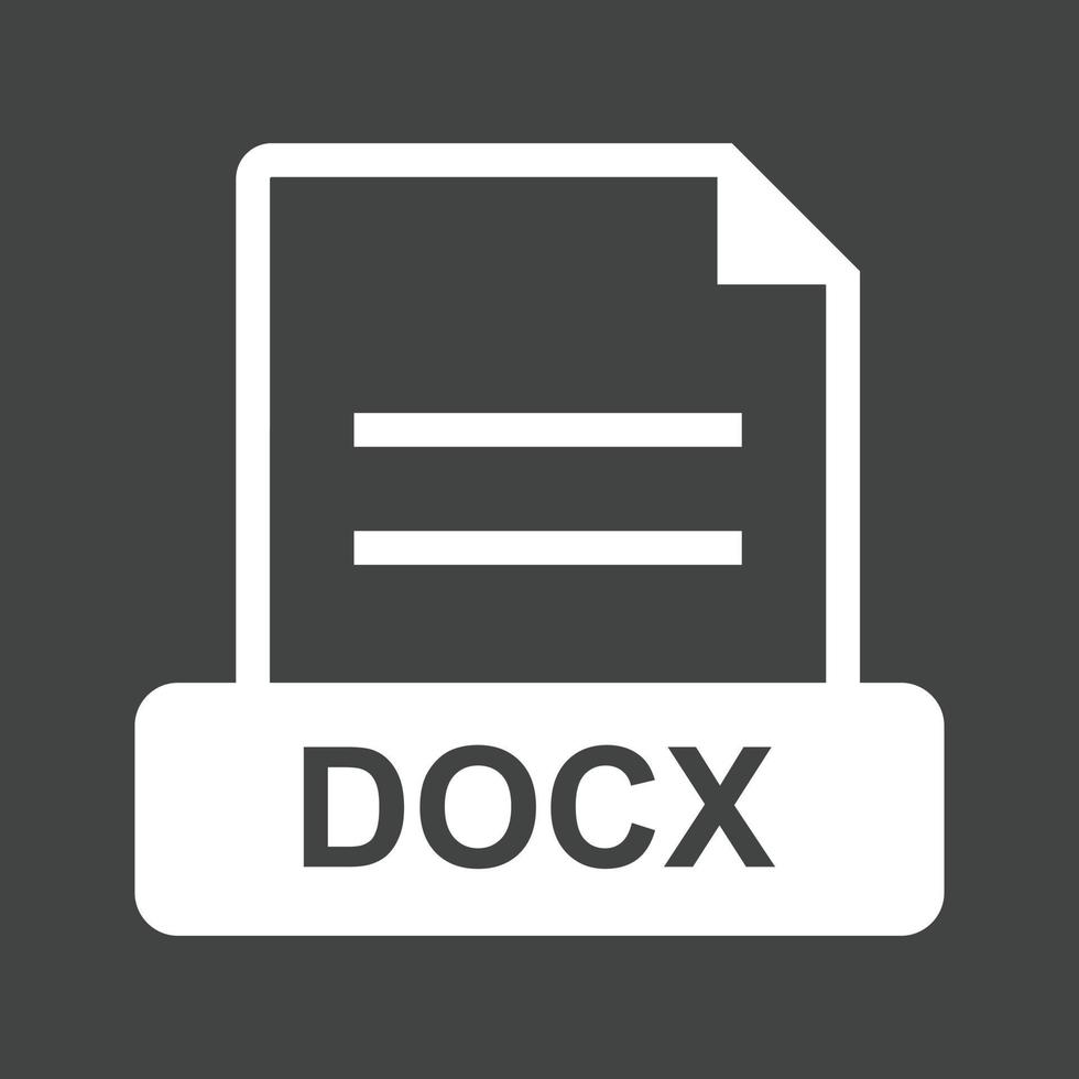 docx glyph omgekeerd icoon vector