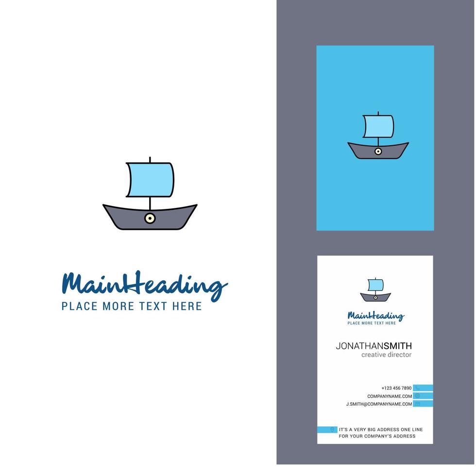 boot creatief logo en bedrijf kaart verticaal ontwerp vector