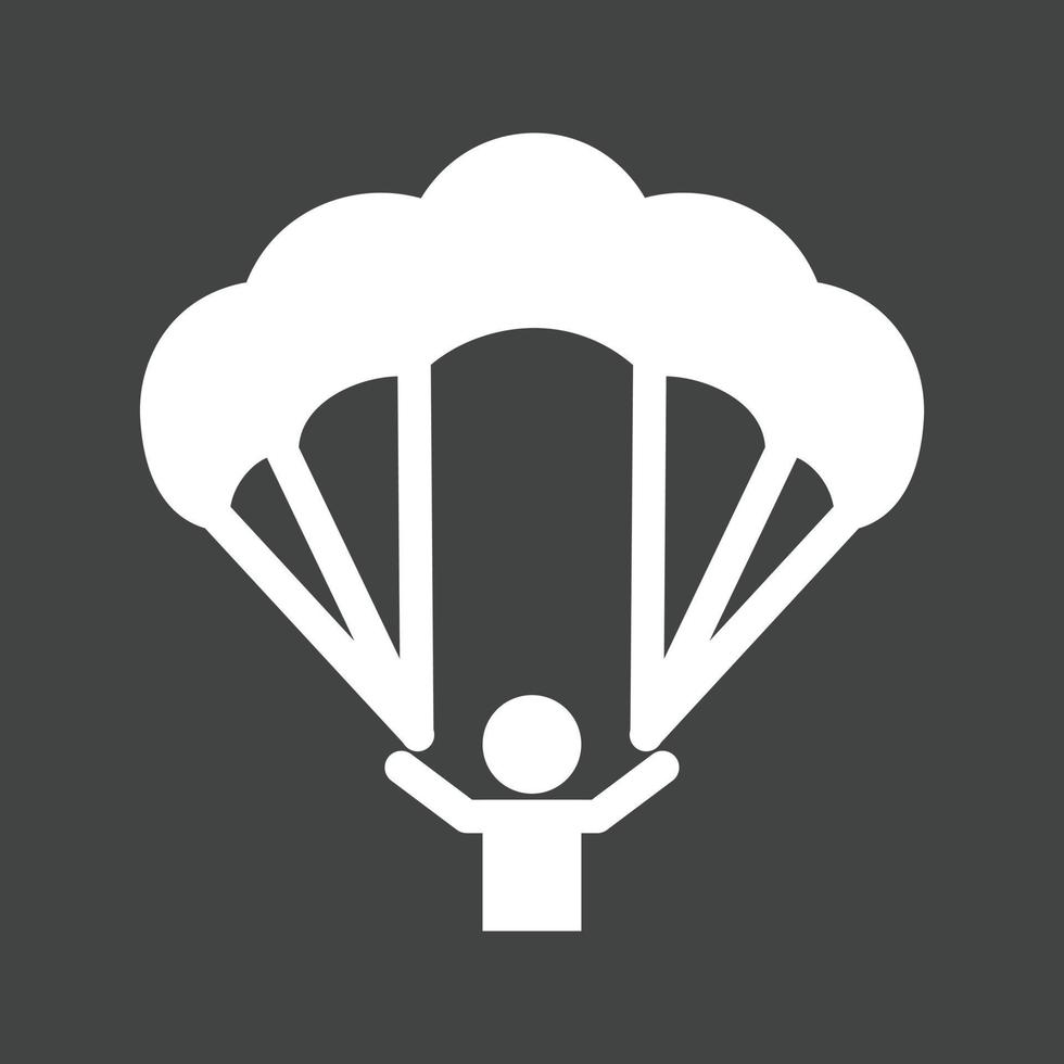 paragliden glyph omgekeerd icoon vector