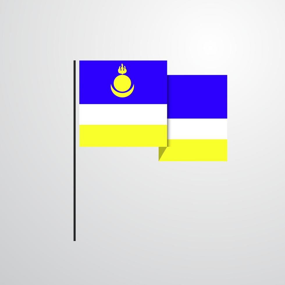 buryatië golvend vlag ontwerp vector