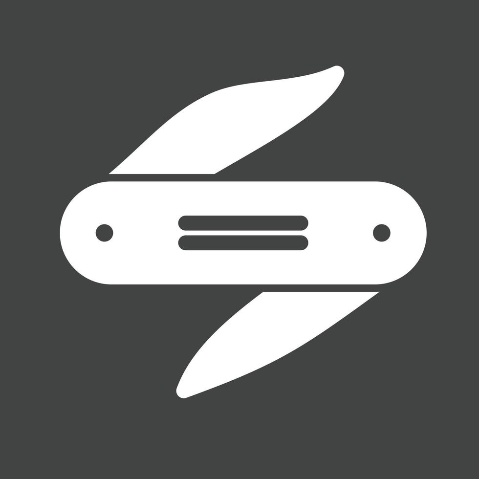 boswachter zak- mes glyph omgekeerd icoon vector