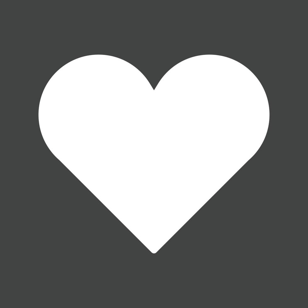 single hart glyph omgekeerd icoon vector