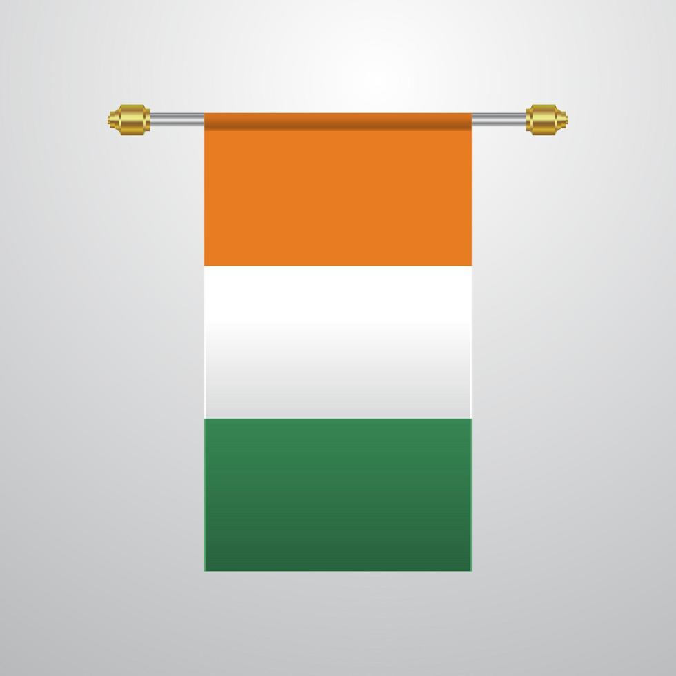 cote d ivoire ivoor kust hangende vlag vector