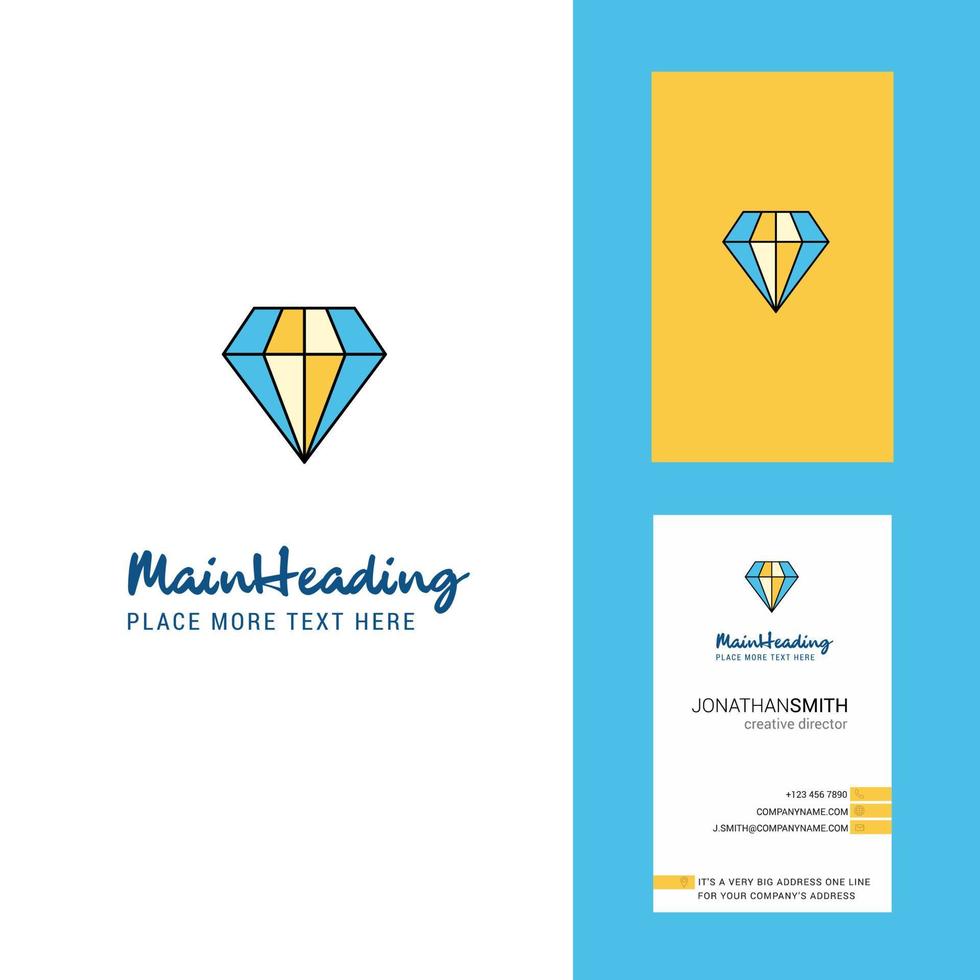 diamant creatief logo en bedrijf kaart verticaal ontwerp vector