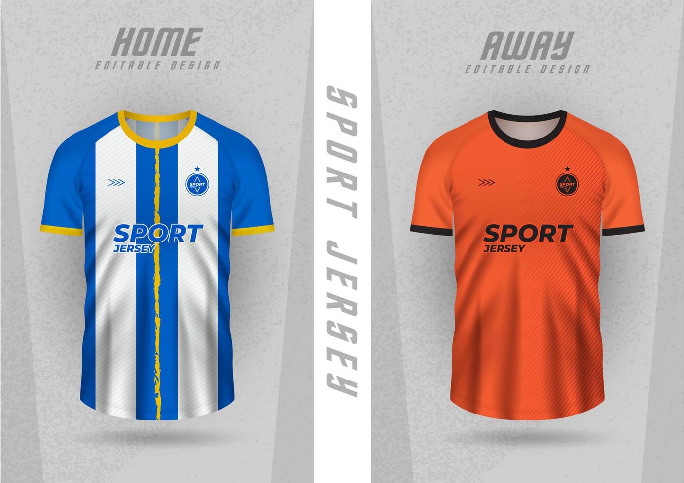 achtergrond mockup voor sport- truien, team truien, club truien, blauw, wit en oranje strepen. vector