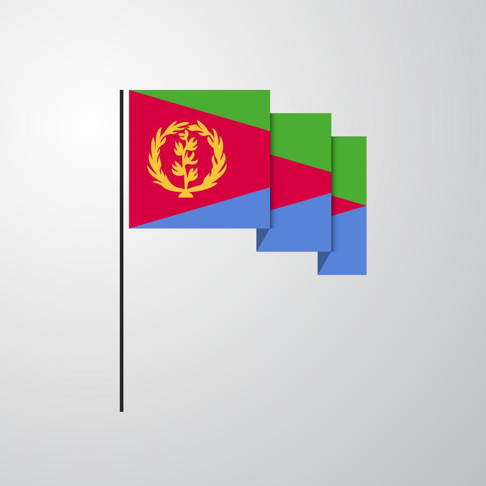 eritrea golvend vlag creatief achtergrond vector