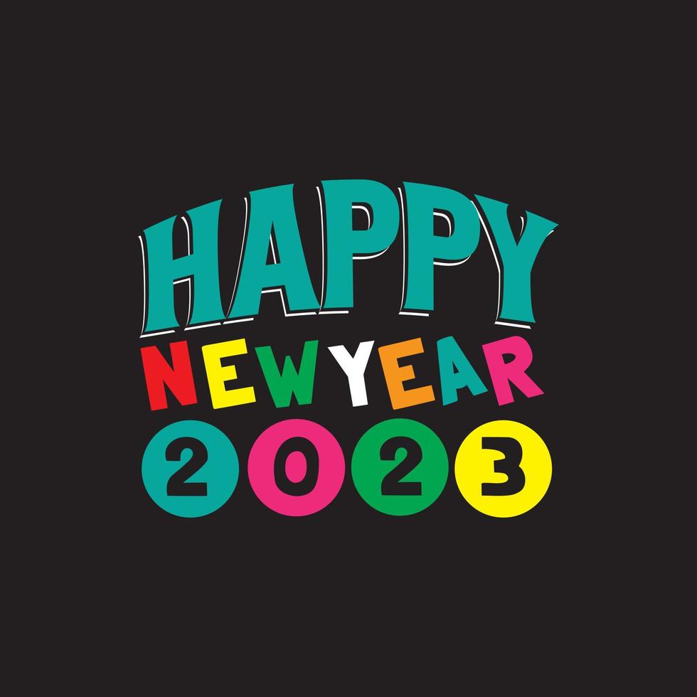 retro gelukkig nieuw jaar 2023 t overhemd vector