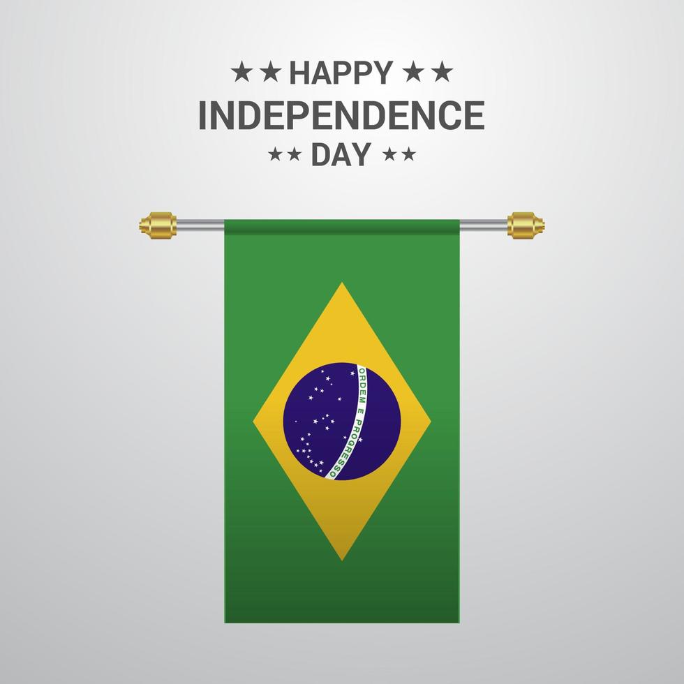 Brazilië onafhankelijkheid dag hangende vlag achtergrond vector