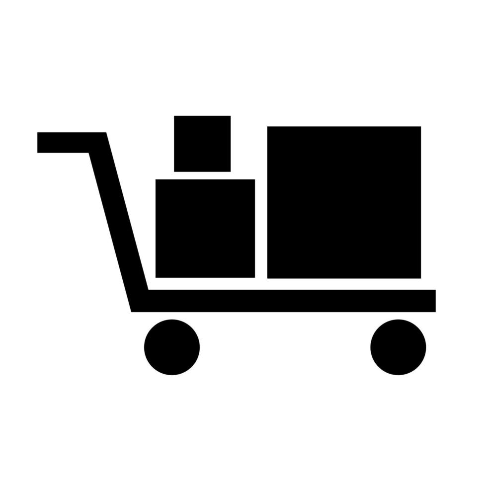 boodschappen doen trolley icoon vector voor web, sjabloon.enz