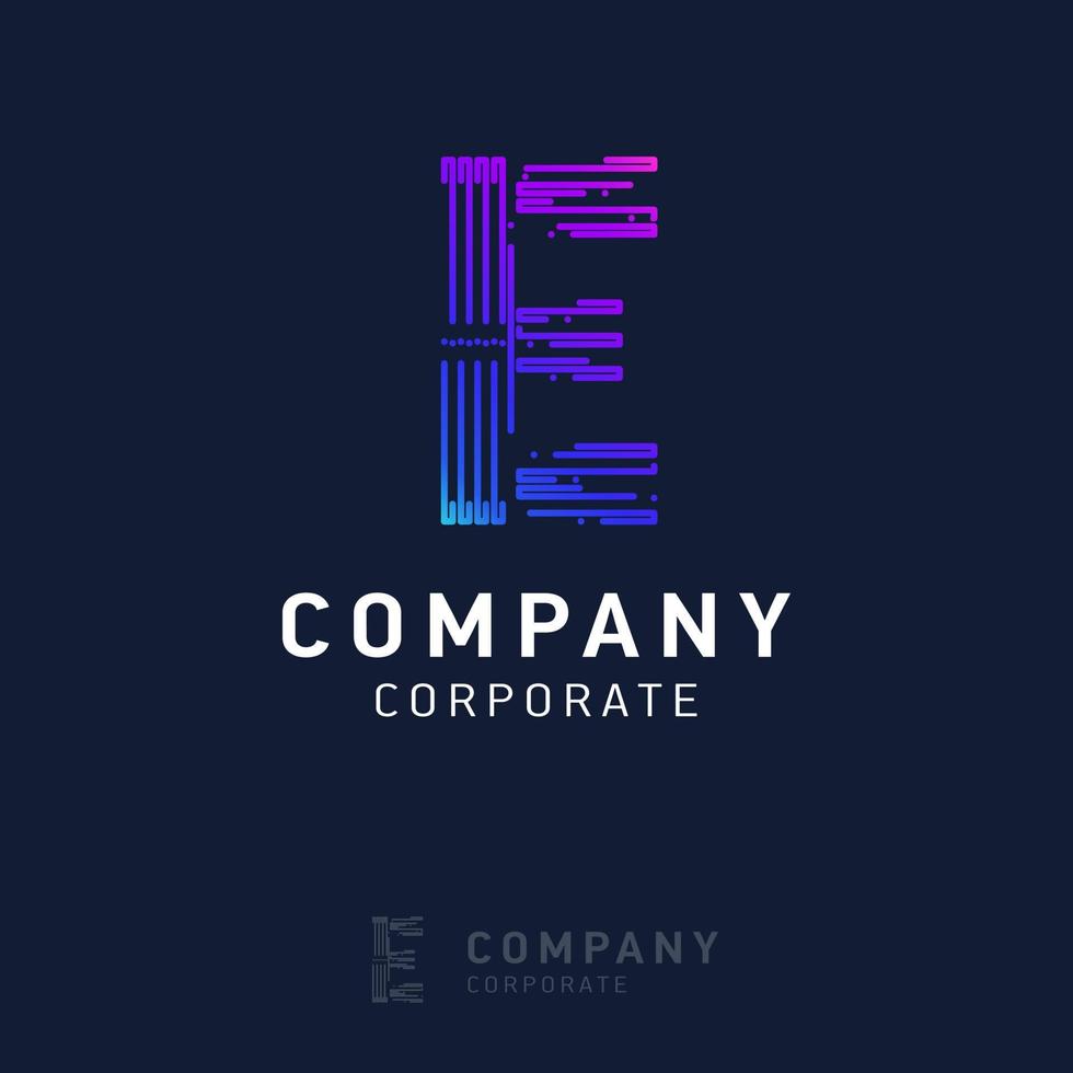 e bedrijf logo ontwerp met bezoekende kaart vector