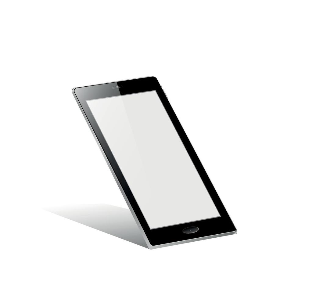 realistisch smartphonemodel. mobiel frame met blanco display geïsoleerde sjablonen, telefoon verschillende hoeken bekeken. vector mobiel apparaatconcept