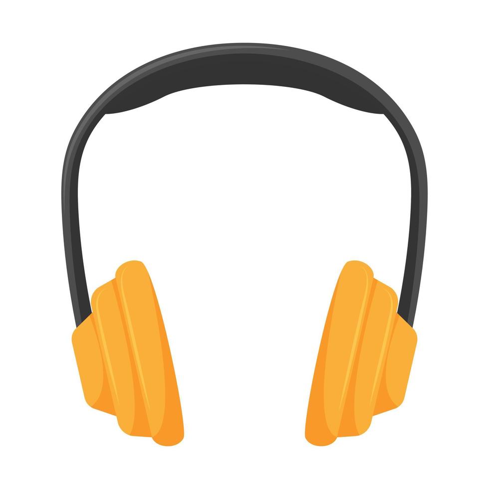 professioneel studio over het oor hoofdtelefoons met groot oor kussentjes. uitrusting voor podcasten, online aan het leren, luisteren naar muziek. vlak vector illustratie geïsoleerd Aan wit achtergrond.