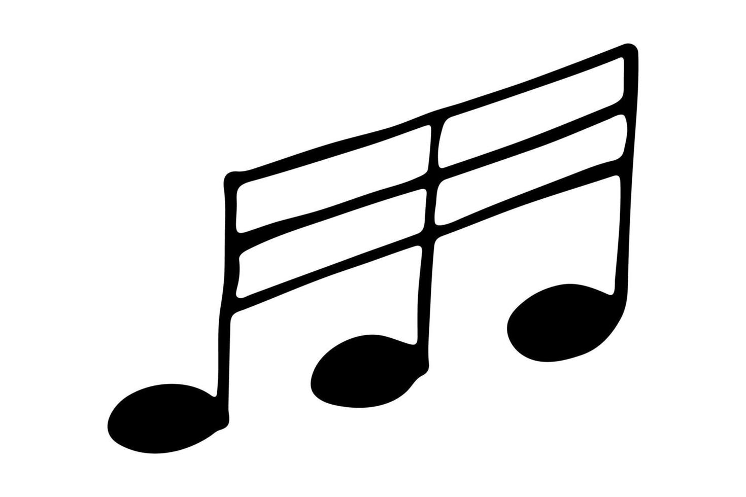 muziek- Notitie tekening. hand- getrokken musical symbool. single element voor afdrukken, web, ontwerp, decor, logo vector