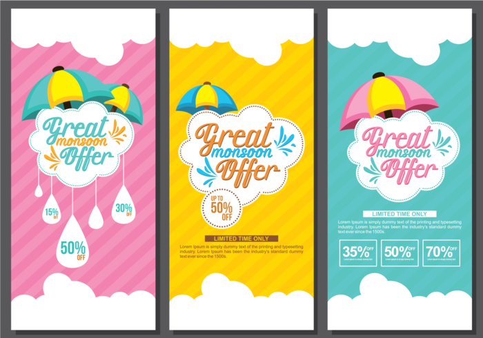 Monsoon Sale Banner Template vector