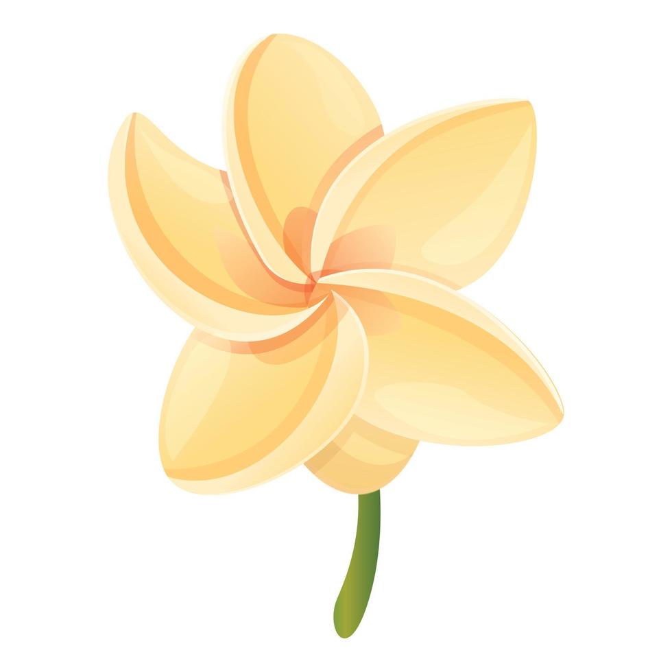 goud plumeria icoon, tekenfilm stijl vector